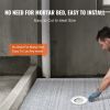 VEVOR Shower Curb Kit, 72"x72" Shower Pan Kit with 6.3" Central Drain, Lightweight EPS Shower Installation Kits with 2 Waterproof Cloths