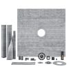 VEVOR Shower Curb Kit, 72"x72" Shower Pan Kit with 2" PVC Central Flange, 4" Stainless Steel Grate, Waterproof Shower Curb & Membrane & Strip